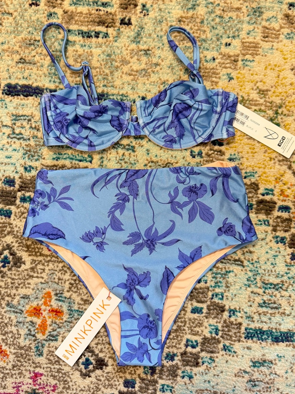 MINKPINK Sky Floral Bikini set new with tags